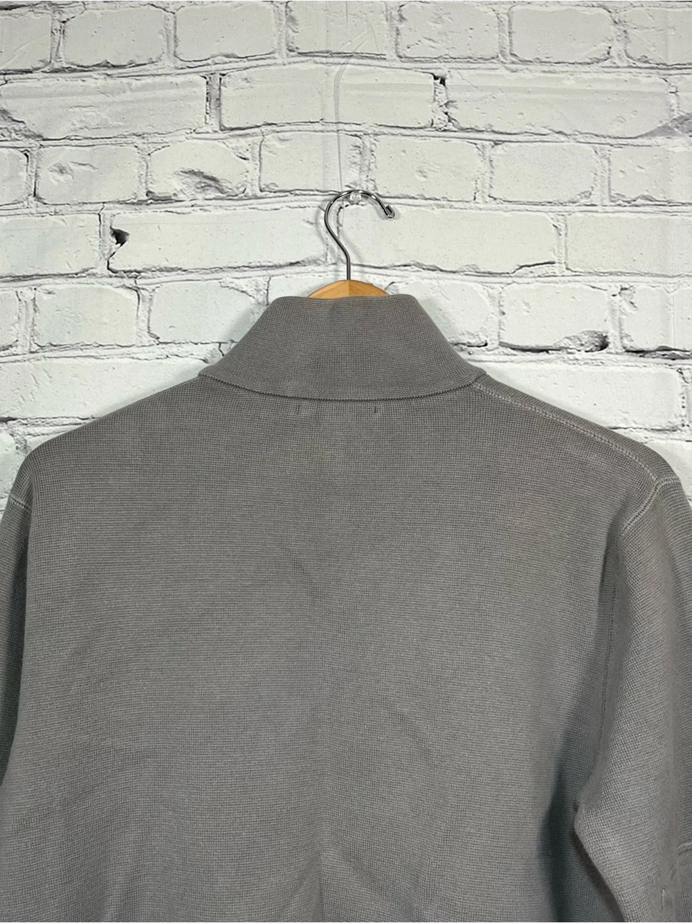 Vintage Banana Republic 1/4 Zip Knit Pullover Mens Medium Gray Elbow Patch